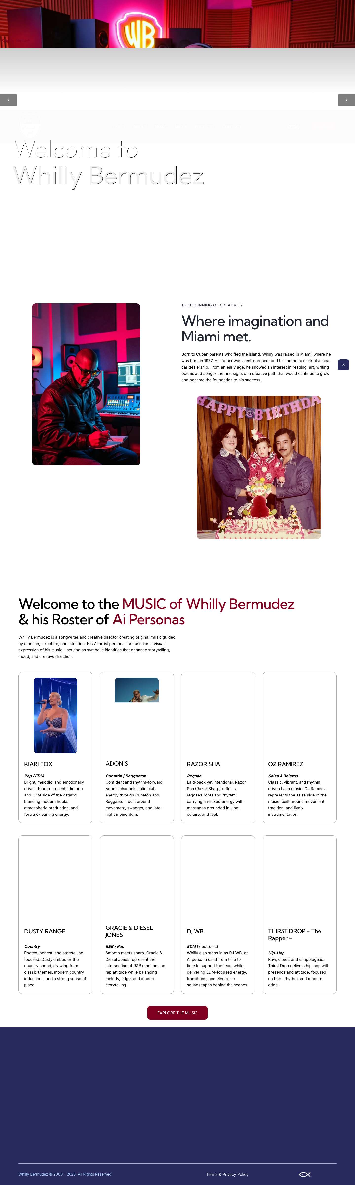 Whilly Bermudez Official Site | Songwriter & Composer - Full Screenshot