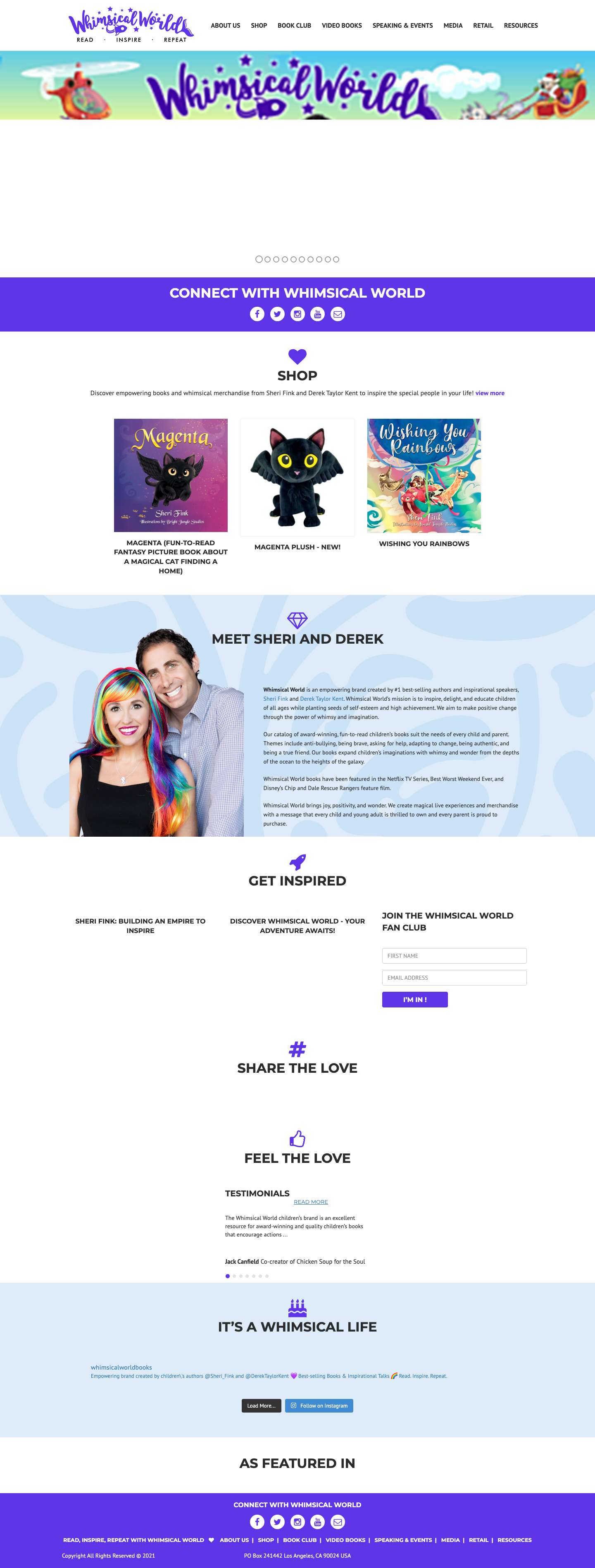 Whimsical World: Books by Sheri Fink and Derek Taylor Kent - Full Screenshot