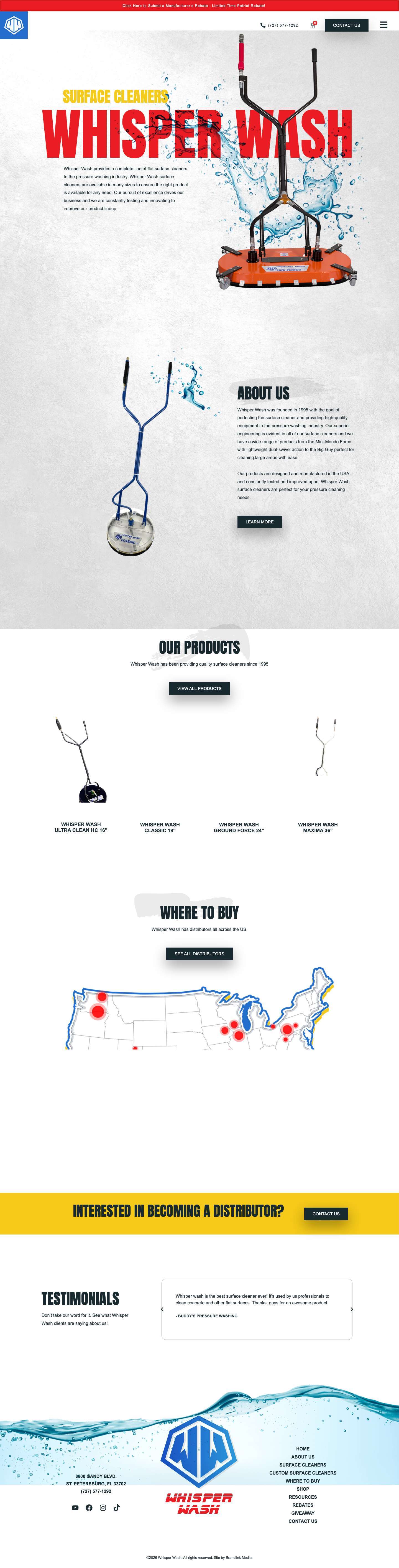 Whisper Wash Surface Cleaner | Home - Full Screenshot