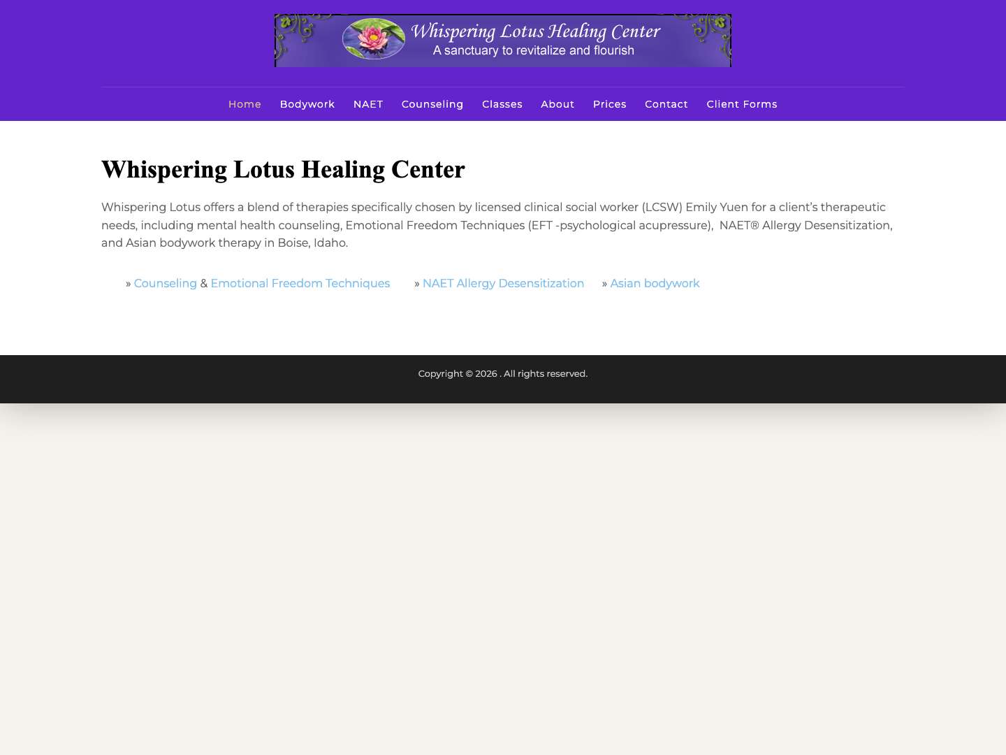 Whispering Lotus Healing Center – A sanctuary to revitalize and flourish - Full Screenshot