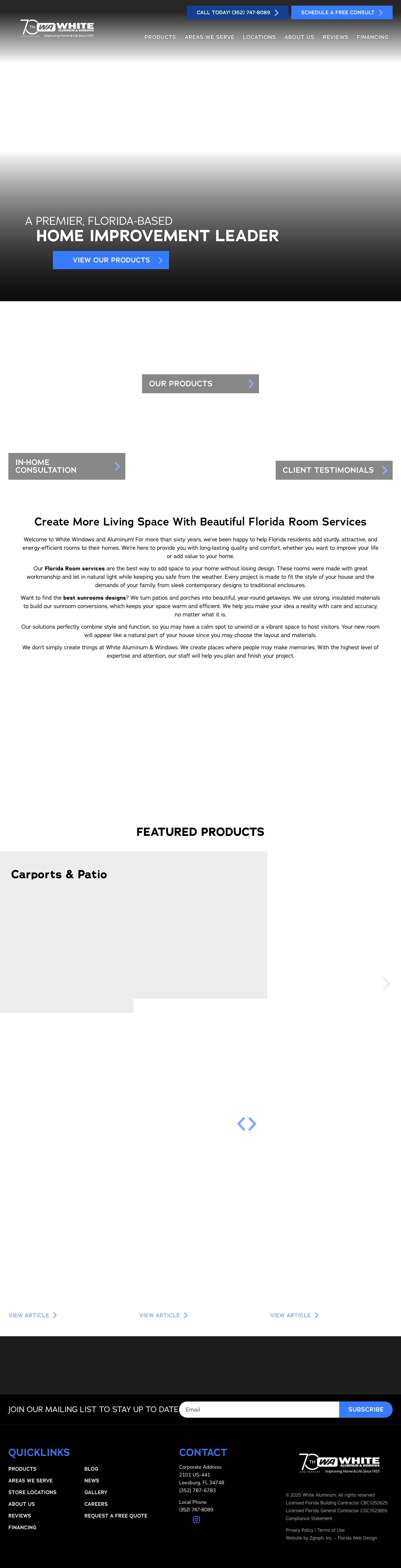 Best Sunrooms, Carports and Patio Covers in Florida - Full Screenshot