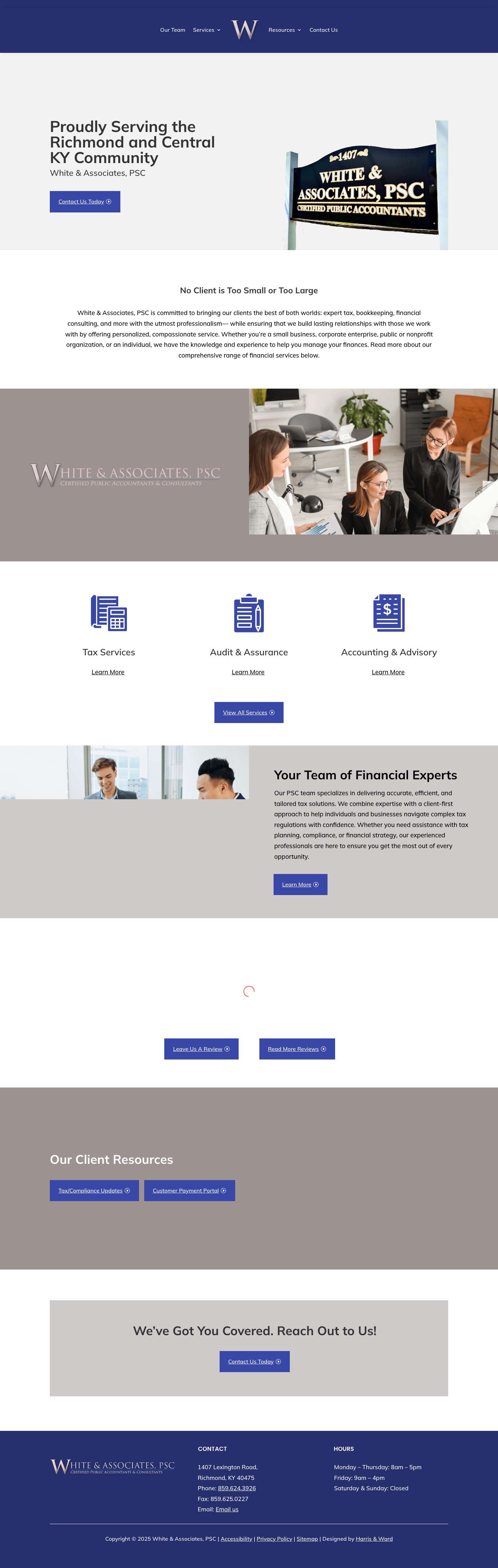 Welcome to White & Associates | CPAs and Accountants - Full Screenshot