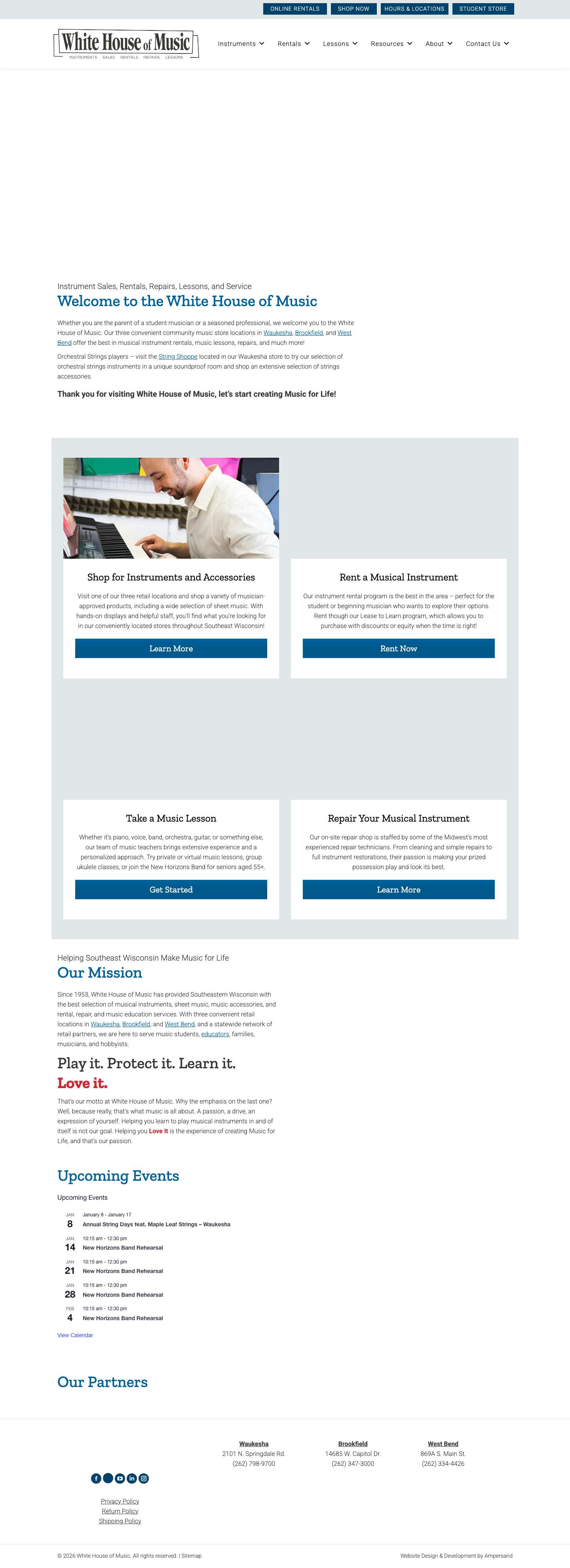 Musical Instruments | Rentals | Repairs | Music Lessons - Full Screenshot