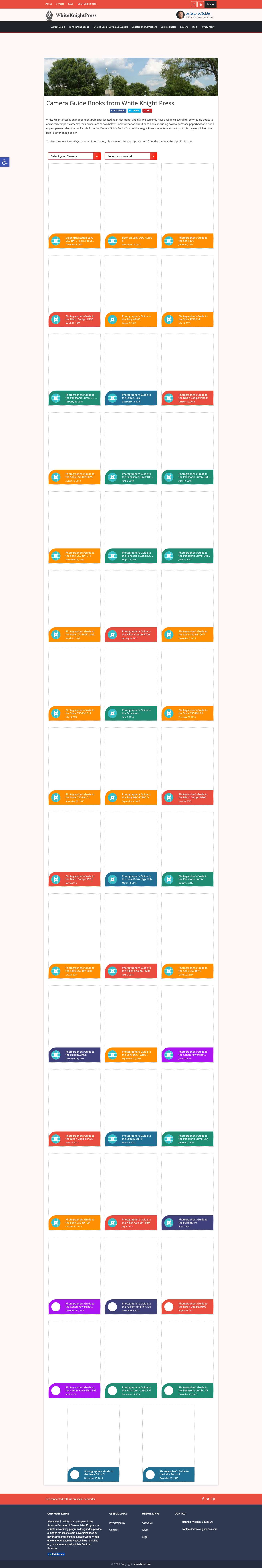 Camera Guide Books from White Knight PressAccessibility ToolsIncrease TextDecrease TextGrayscaleHigh ContrastNegative ContrastLight BackgroundLinks UnderlineReadable FontReset - Full Screenshot