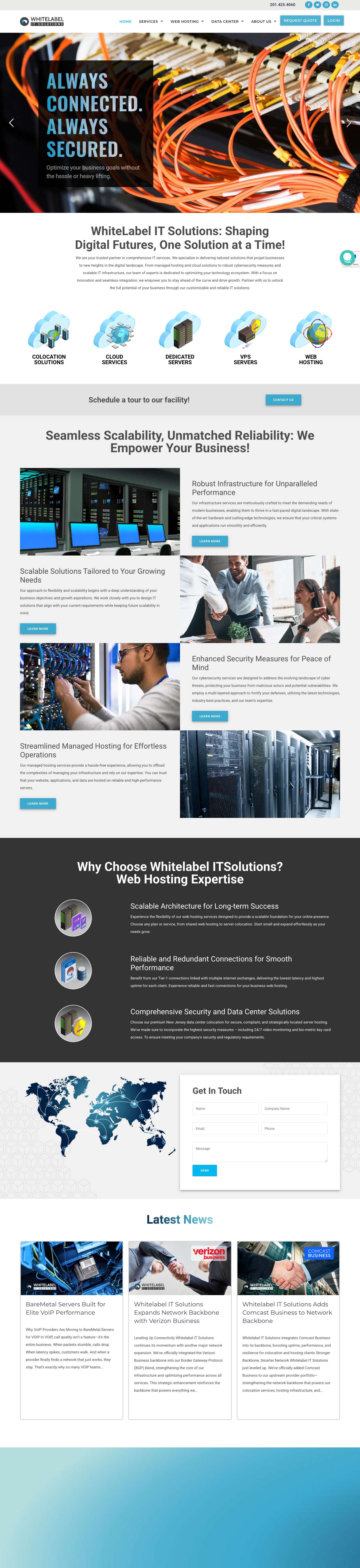 Managed Colocation & Solutions | NJ Data Center | Whitelabel ITSolutions - Full Screenshot