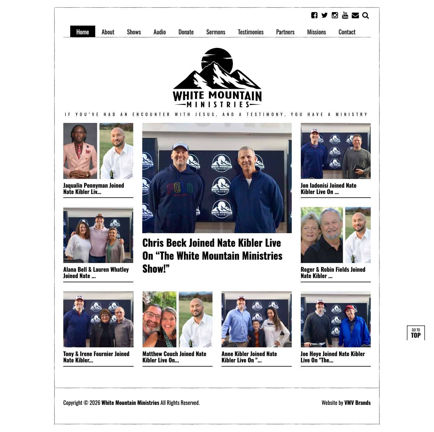 Home - White Mountain Ministries - Full Screenshot