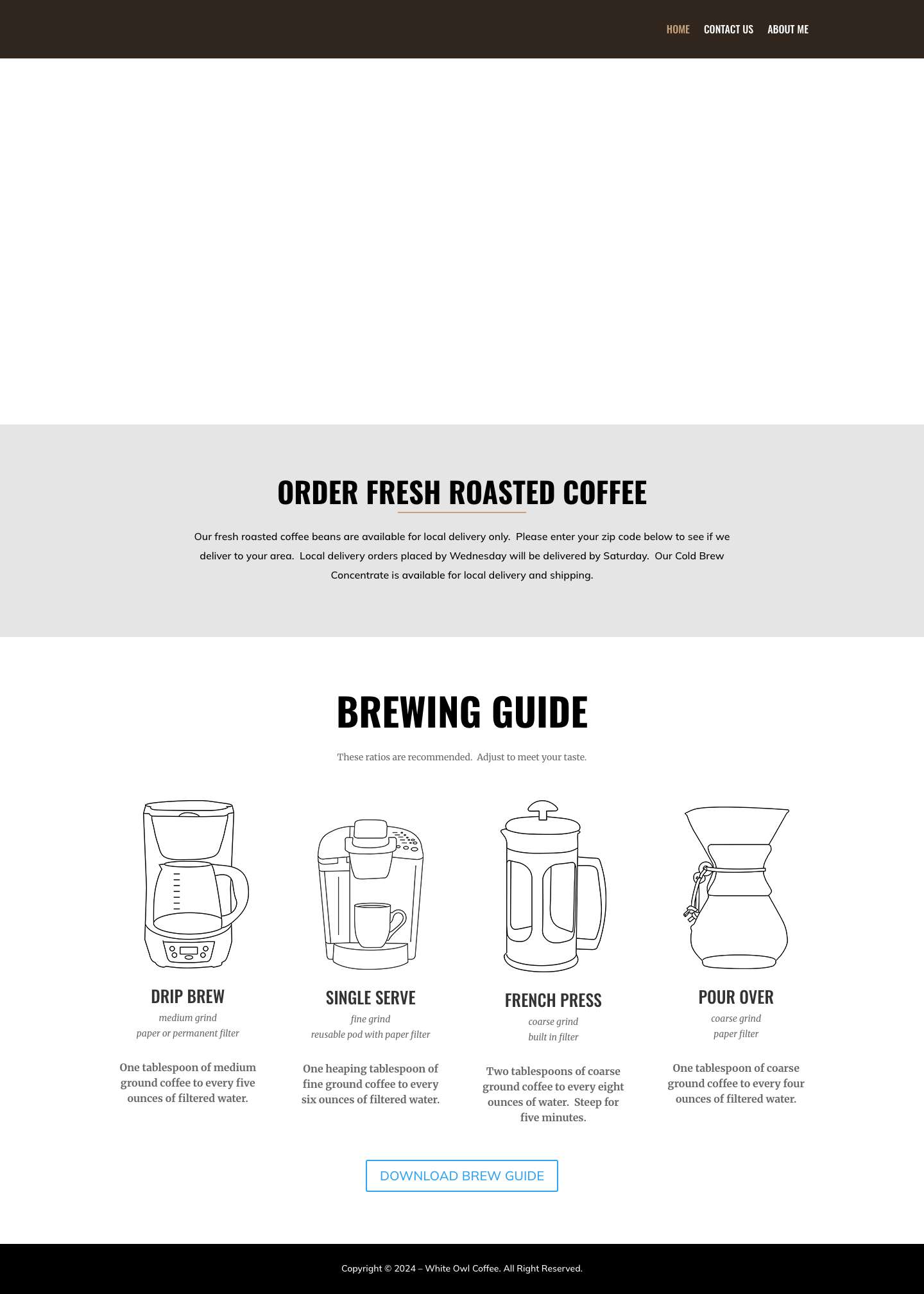 White Owl Coffee | Just another WordPress site - Full Screenshot
