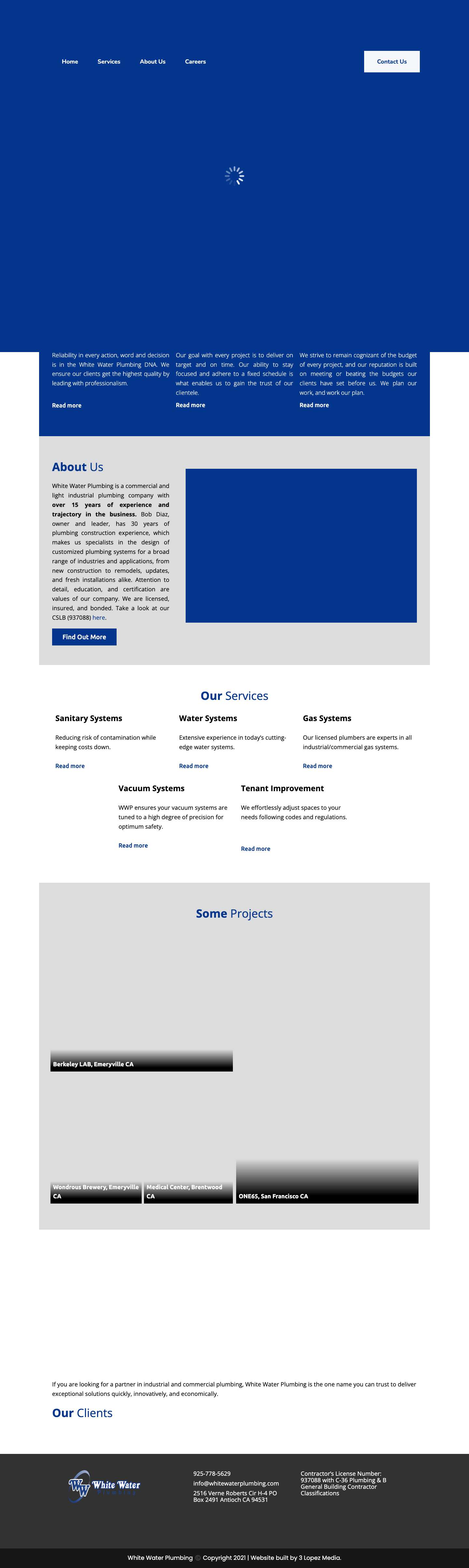 Home - White Water Plumbing - Full Screenshot