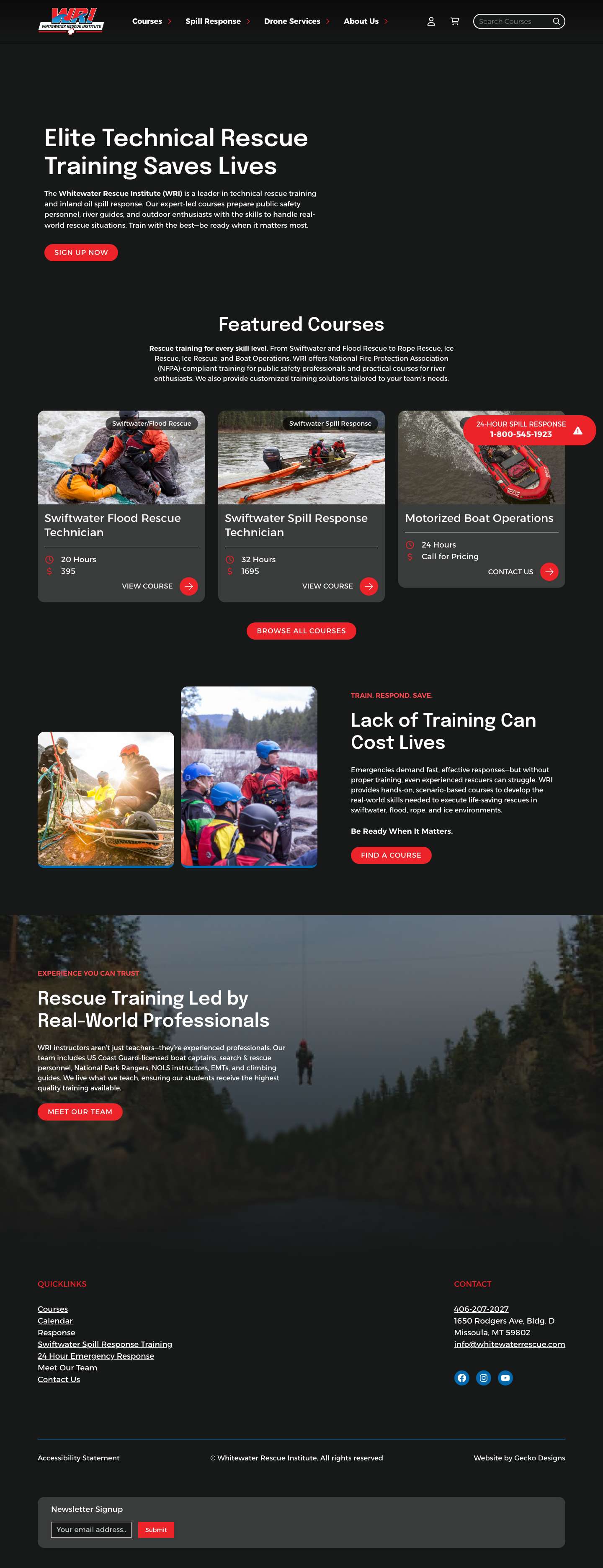 Whitewater Rescue Institute (WRI) | Technical Rescue Training - Full Screenshot