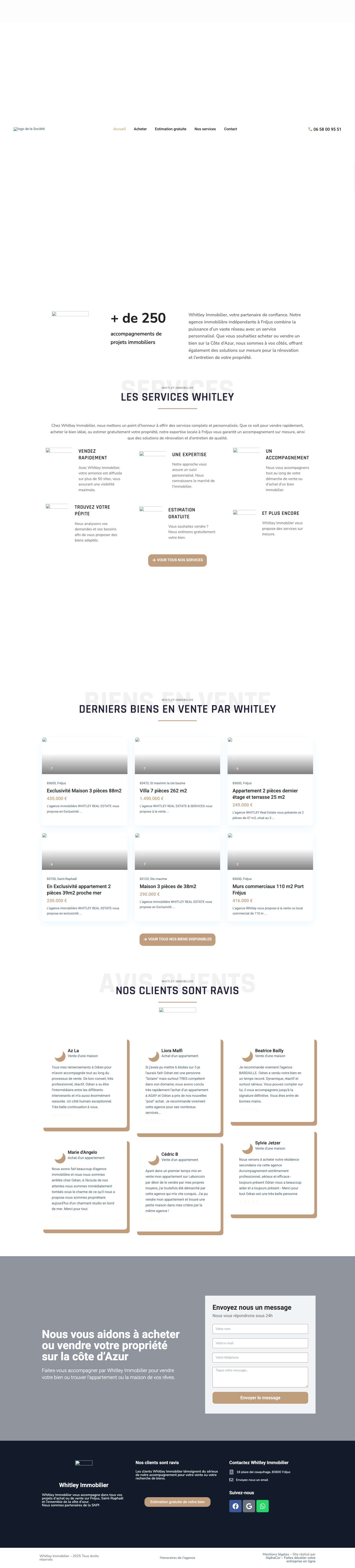 Agence immobilière Whitley à Fréjus - Full Screenshot