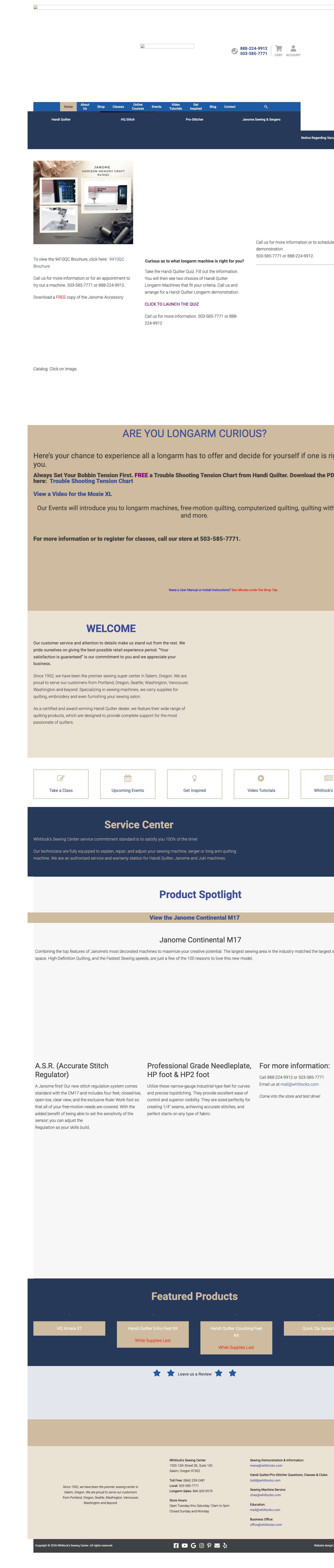 Salem's Sewing & Sewing Parts Center - Full Screenshot