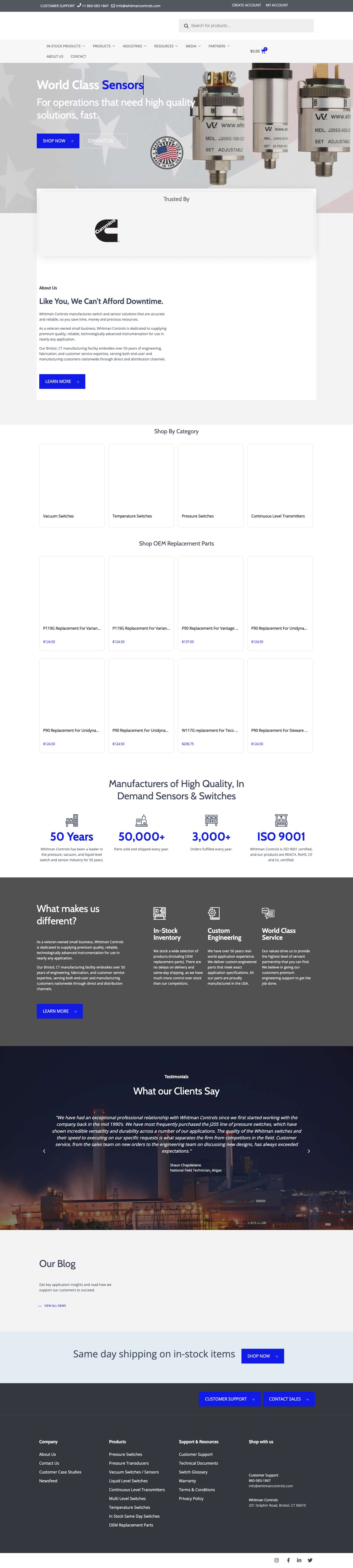 Home | Whitman Controls - Full Screenshot