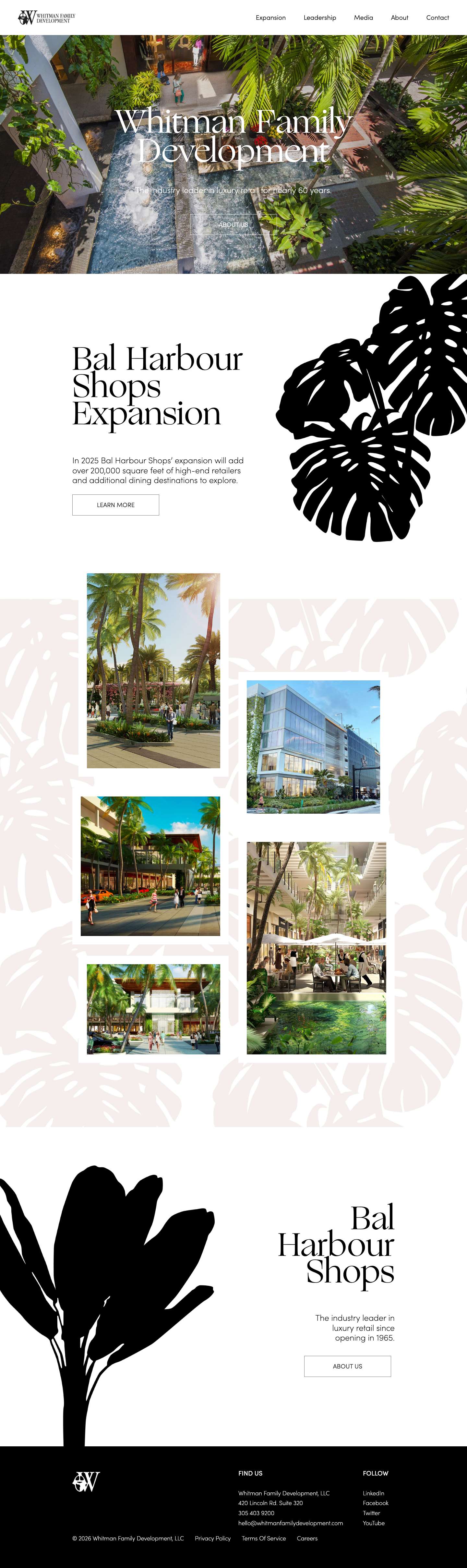 Whitman Family Development – An industry leader in retail and real estate - Full Screenshot