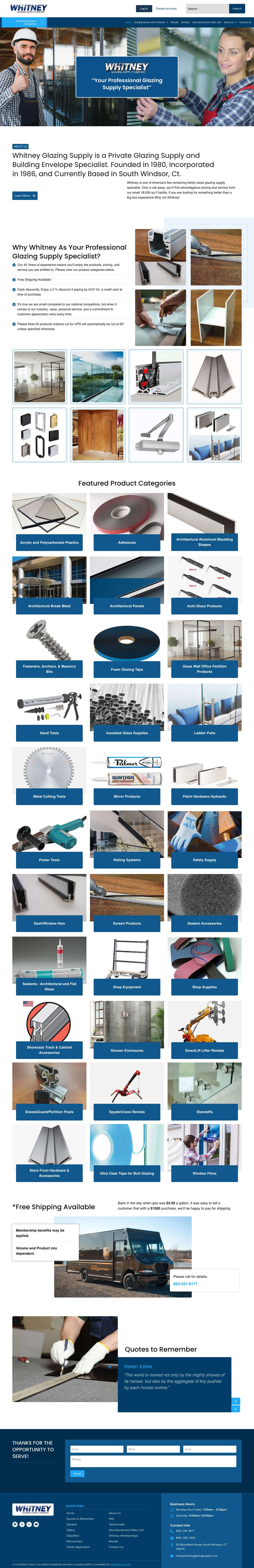 Whitney Glazing Supply - Full Screenshot