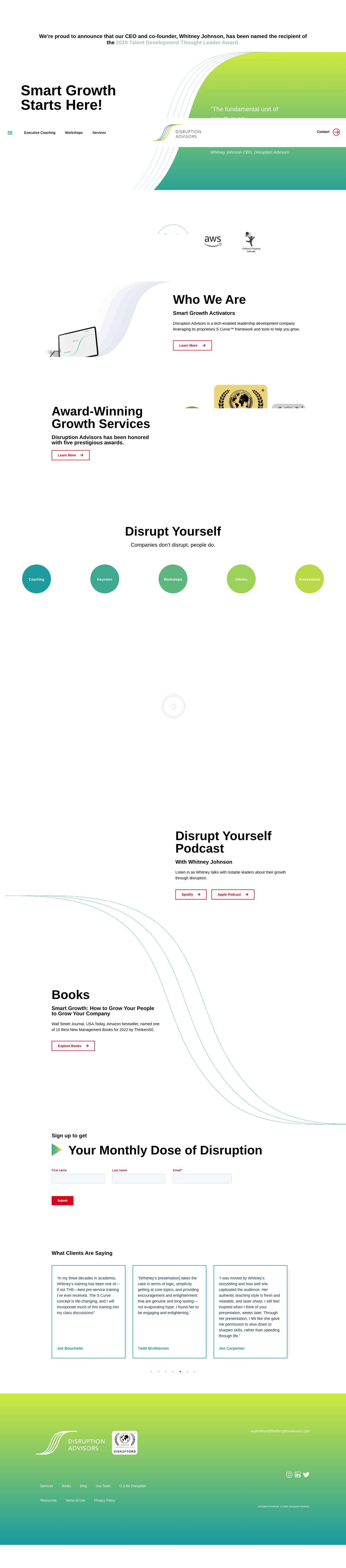 Leadership Development Company | Disruption Advisors - Full Screenshot