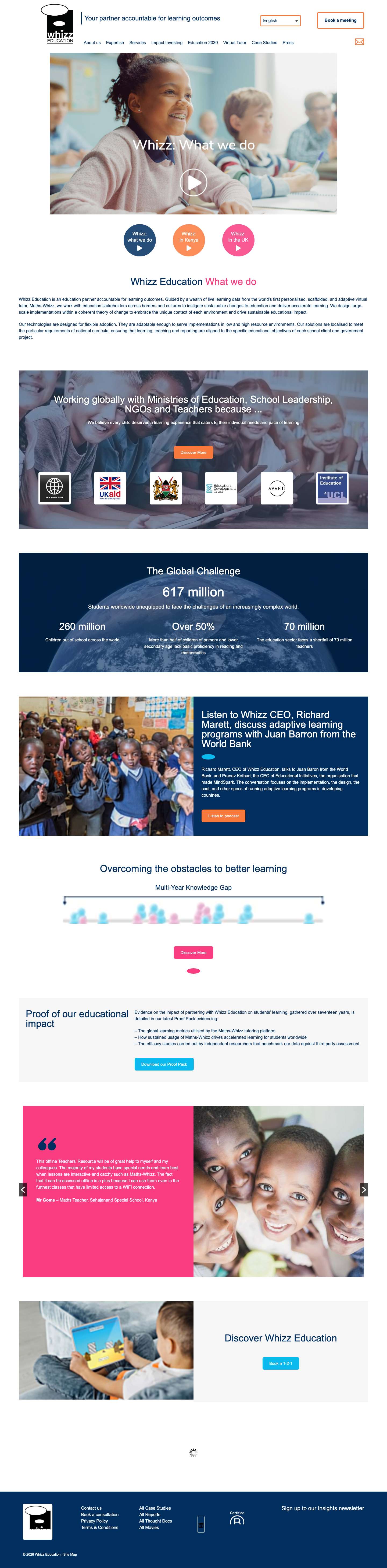 Home - Whizz Education - Full Screenshot