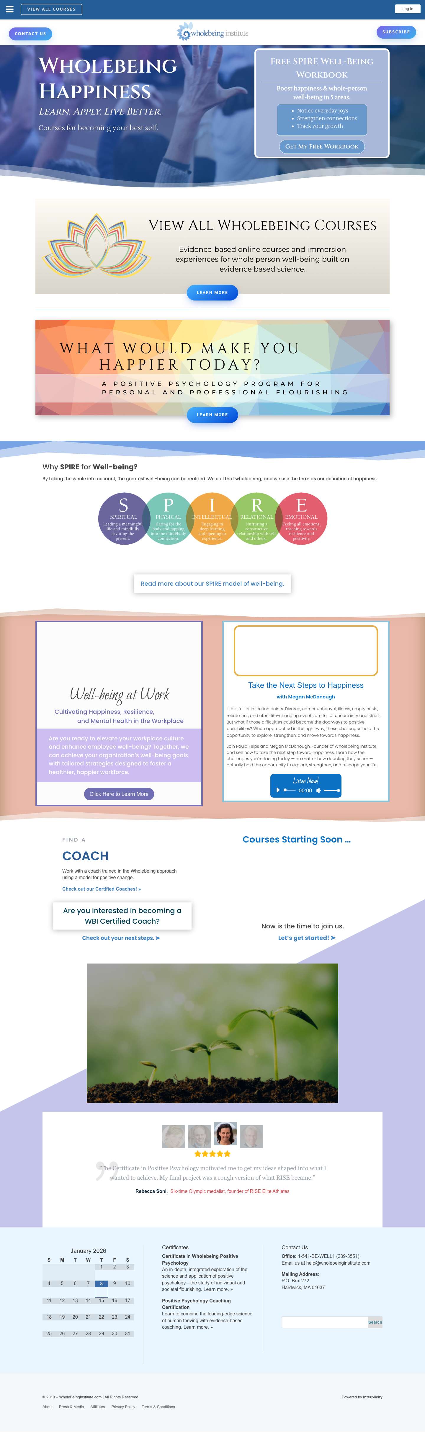 Wholebeing Happiness - HOME | Wholebeing Institute - Full Screenshot