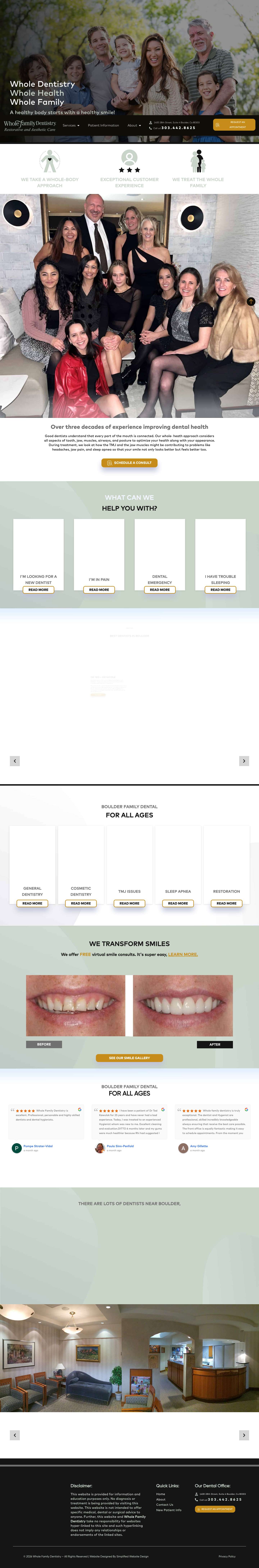 Boulder Dentists Improving Dental Health for the Whole Family - Full Screenshot