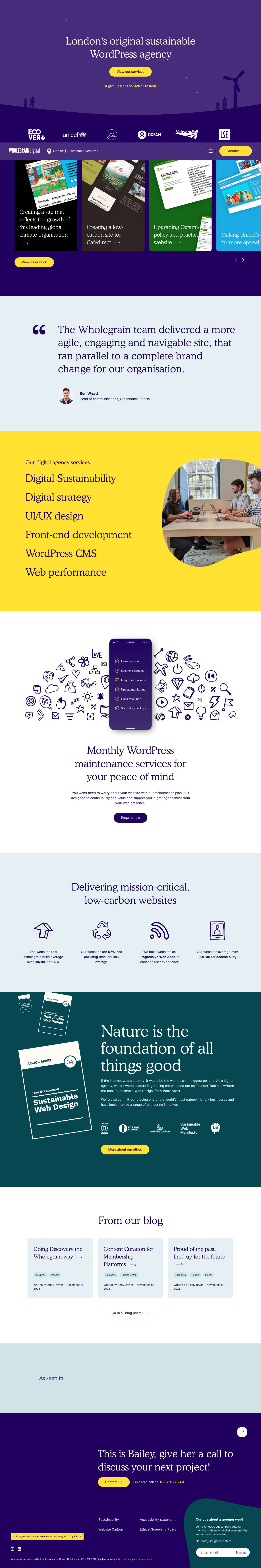 London’s WordPress Agency | Wholegrain DigitalWholegrain Digital - Full Screenshot