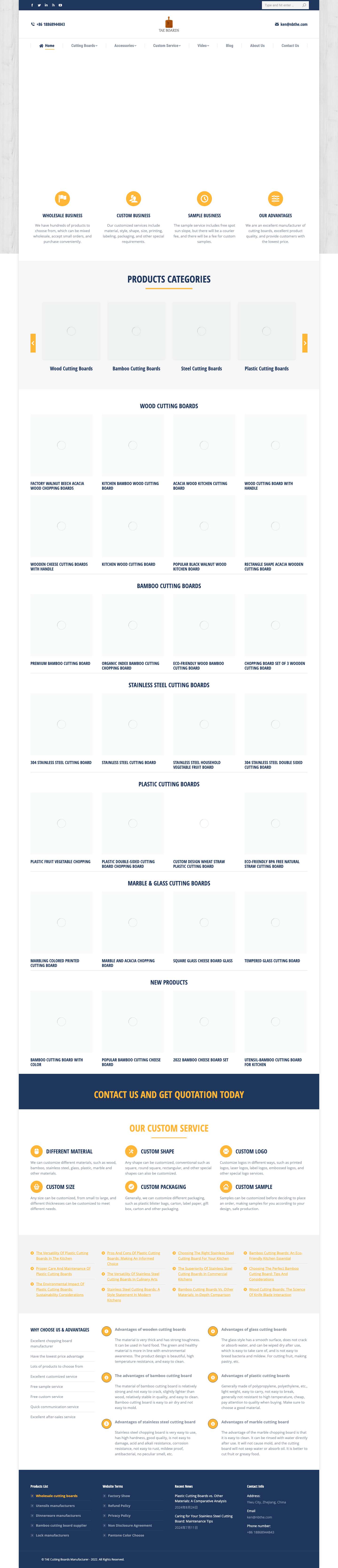 Wholesale Cutting Boards, Custom Wholesale Cutting Boards Manufacturers, Wooden Chopping Boards Bulk - Full Screenshot