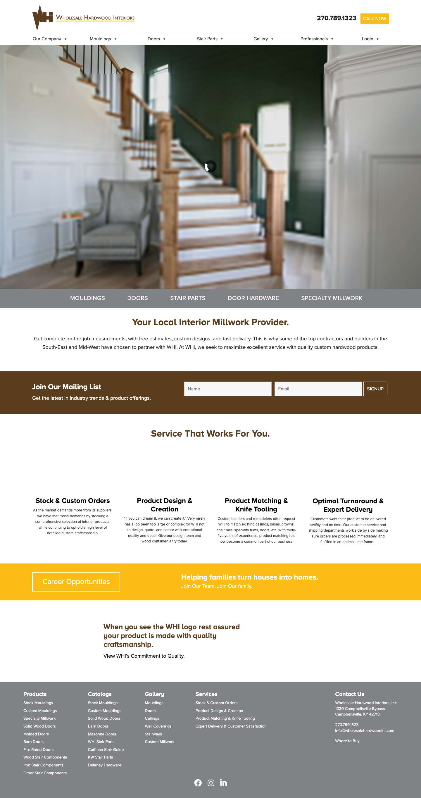 Quality Hardwood Products | Wholesale Hardwood Interiors - Full Screenshot