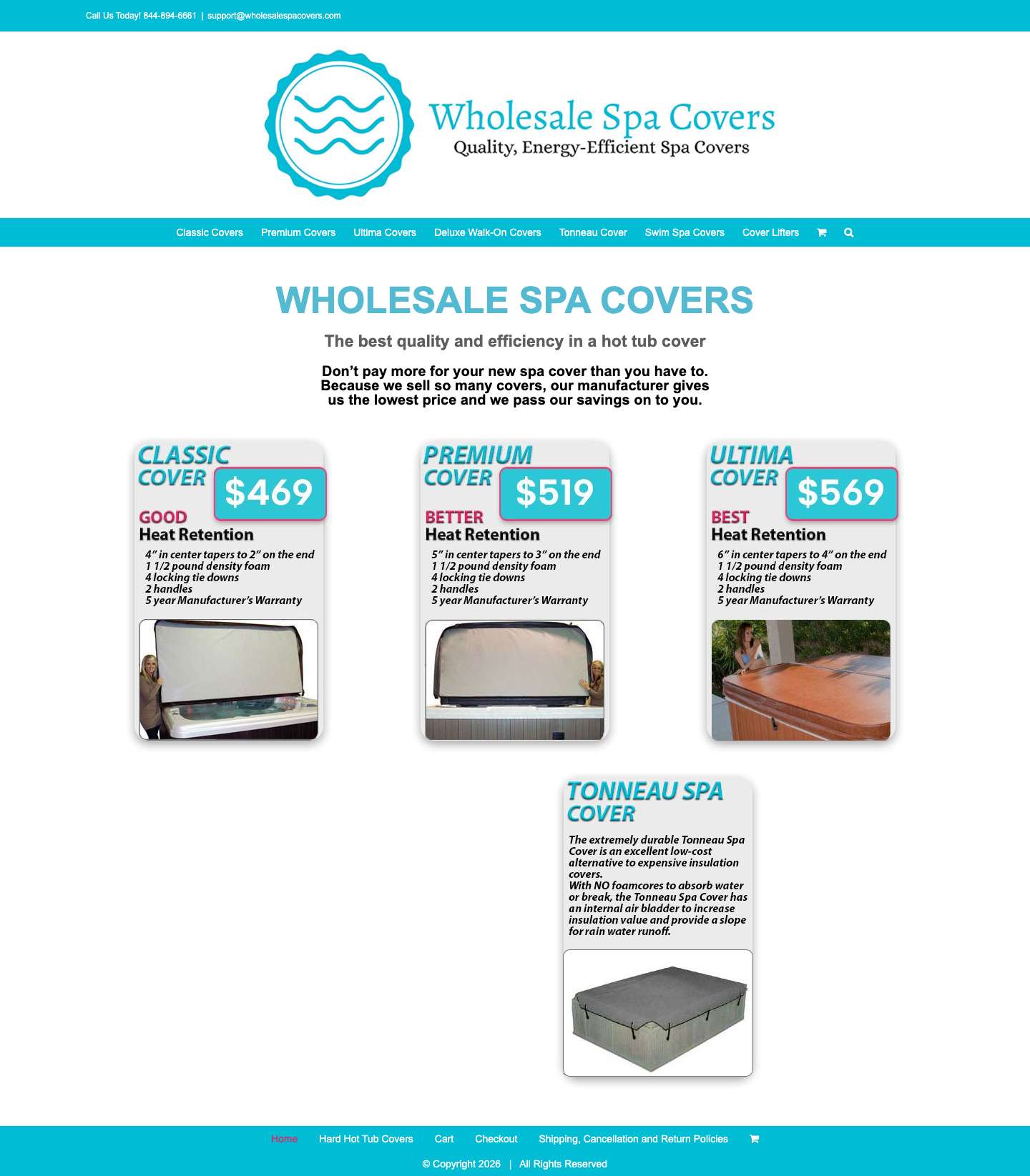 Home - Wholesale Spa Covers - Full Screenshot