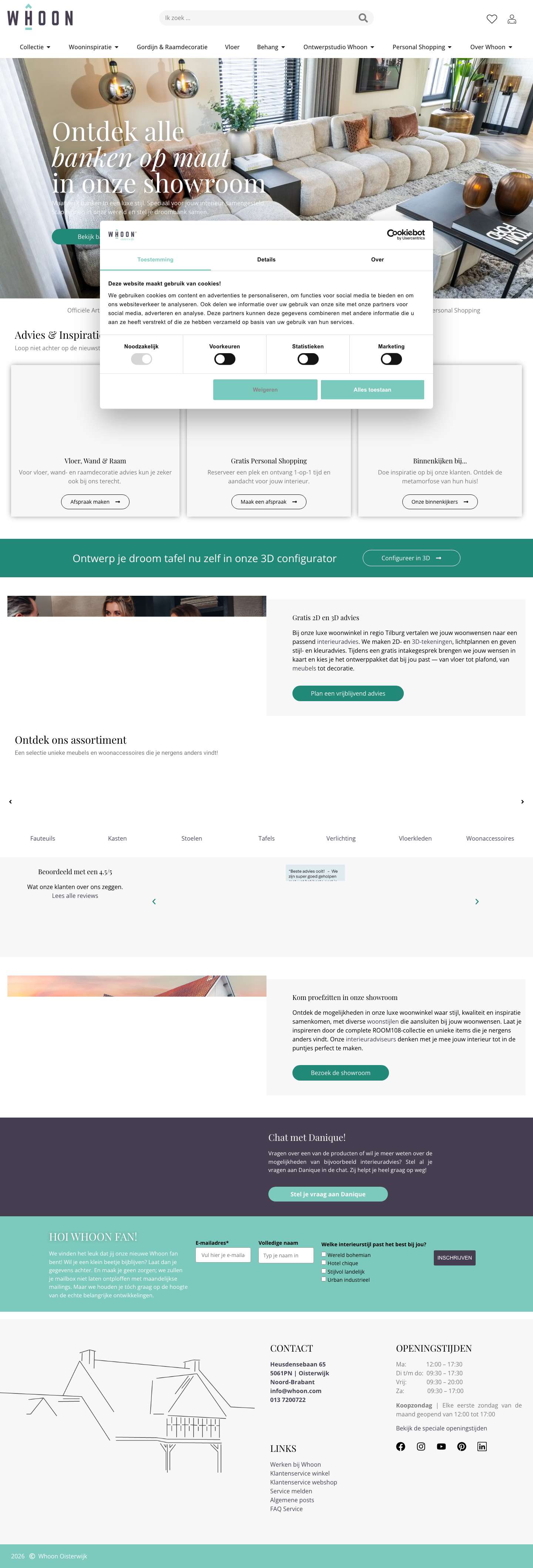Whoon: dé woonwinkel in Oisterwijk | Compleet interieur - Full Screenshot