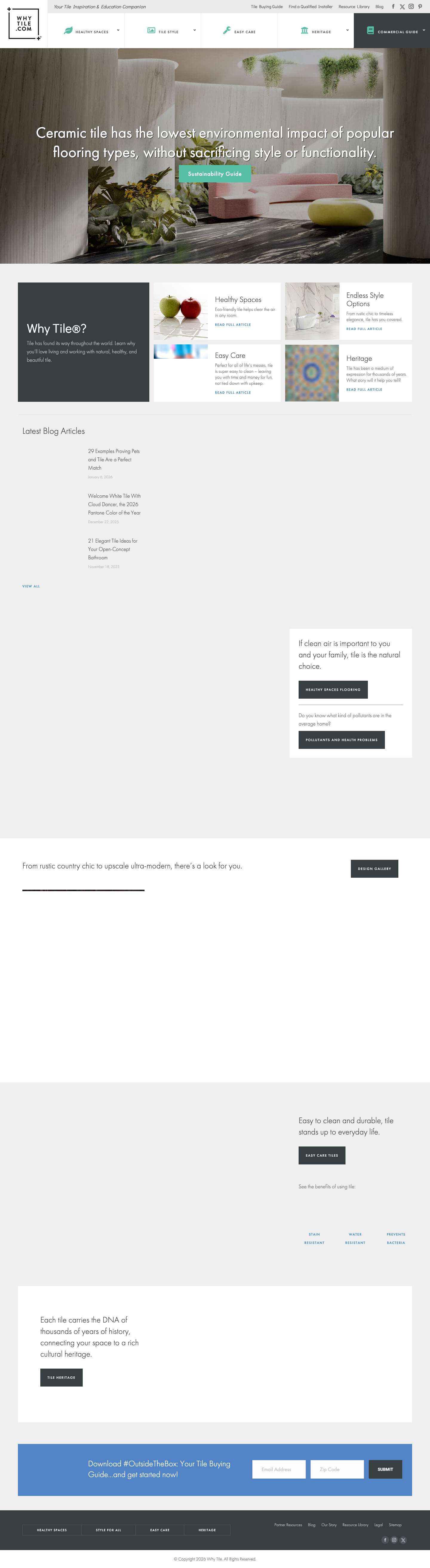 Your Tile Inspiration & Education Companion - Why Tile - Full Screenshot