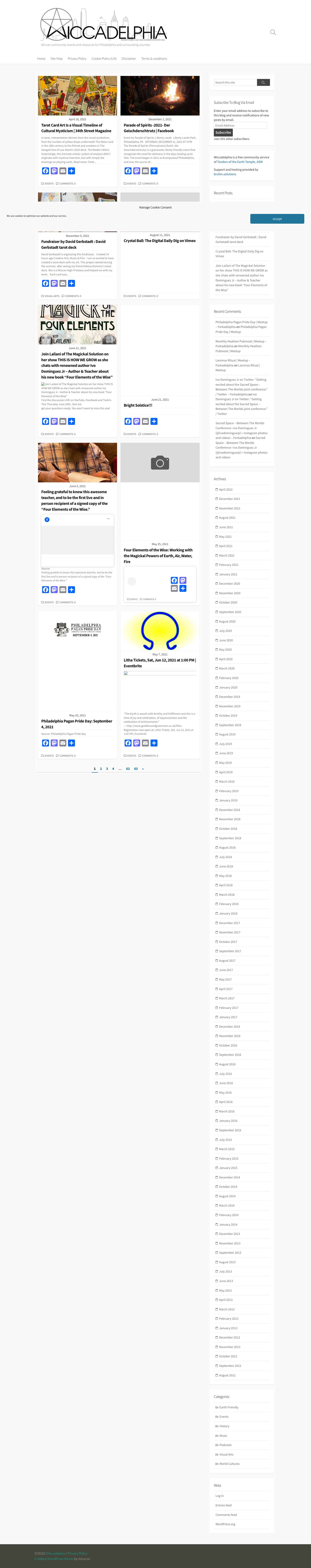 Wiccadelphia – Wiccan community events and resources for Philadelphia and surrounding counties - Full Screenshot
