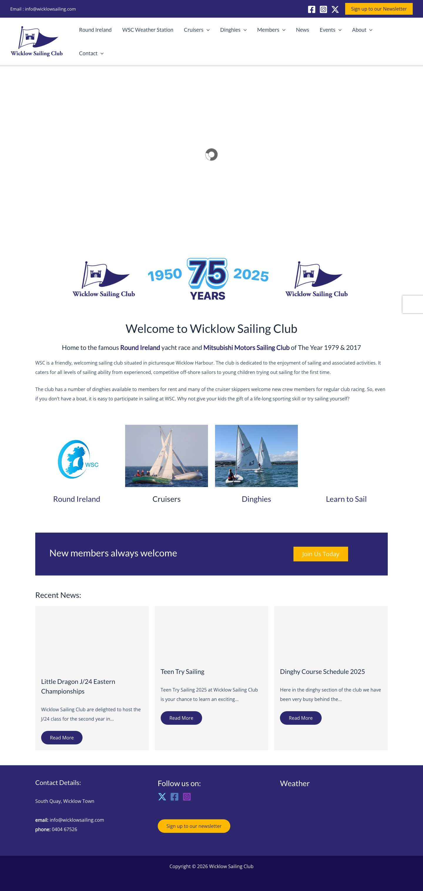 Wicklow Sailing Club – Wicklow Sailing Club site - Full Screenshot
