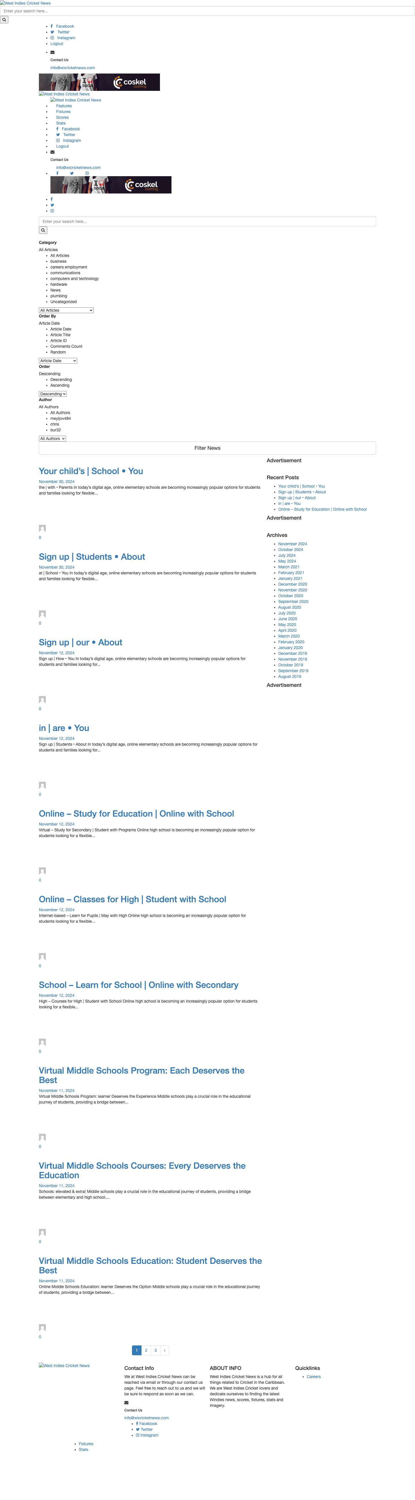 West Indies Cricket News - Full Screenshot