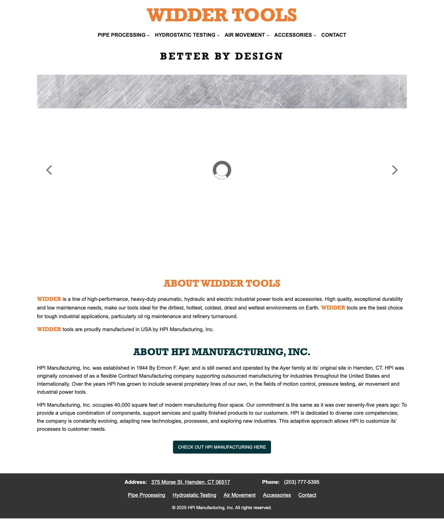 WIDDER TOOLS — BETTER BY DESIGN - Full Screenshot