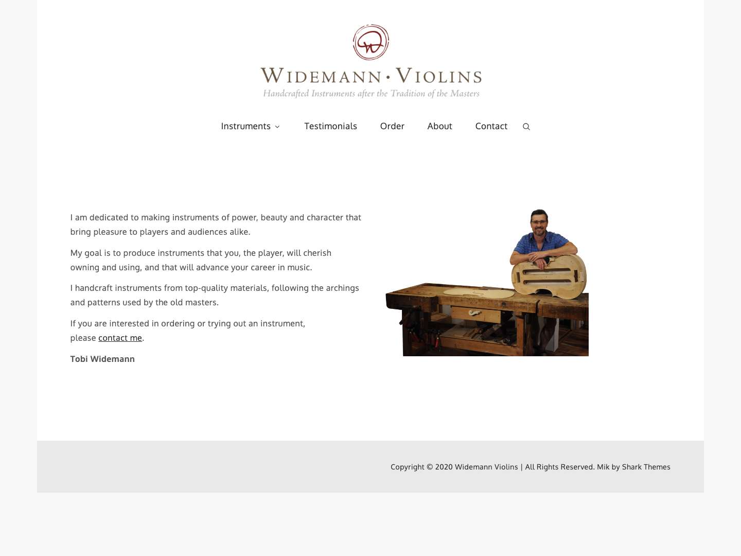 Widemann Violins – Handcrafted Instruments after the Tradition of the Masters - Full Screenshot