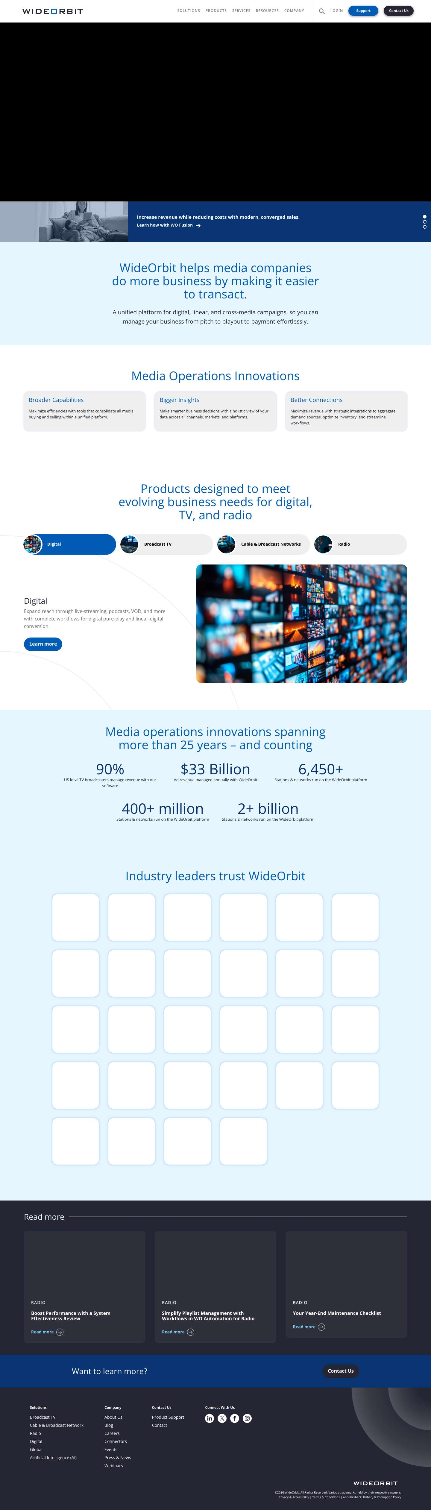 WideOrbit: The World's Leading Premium Ad Management Platform - Full Screenshot