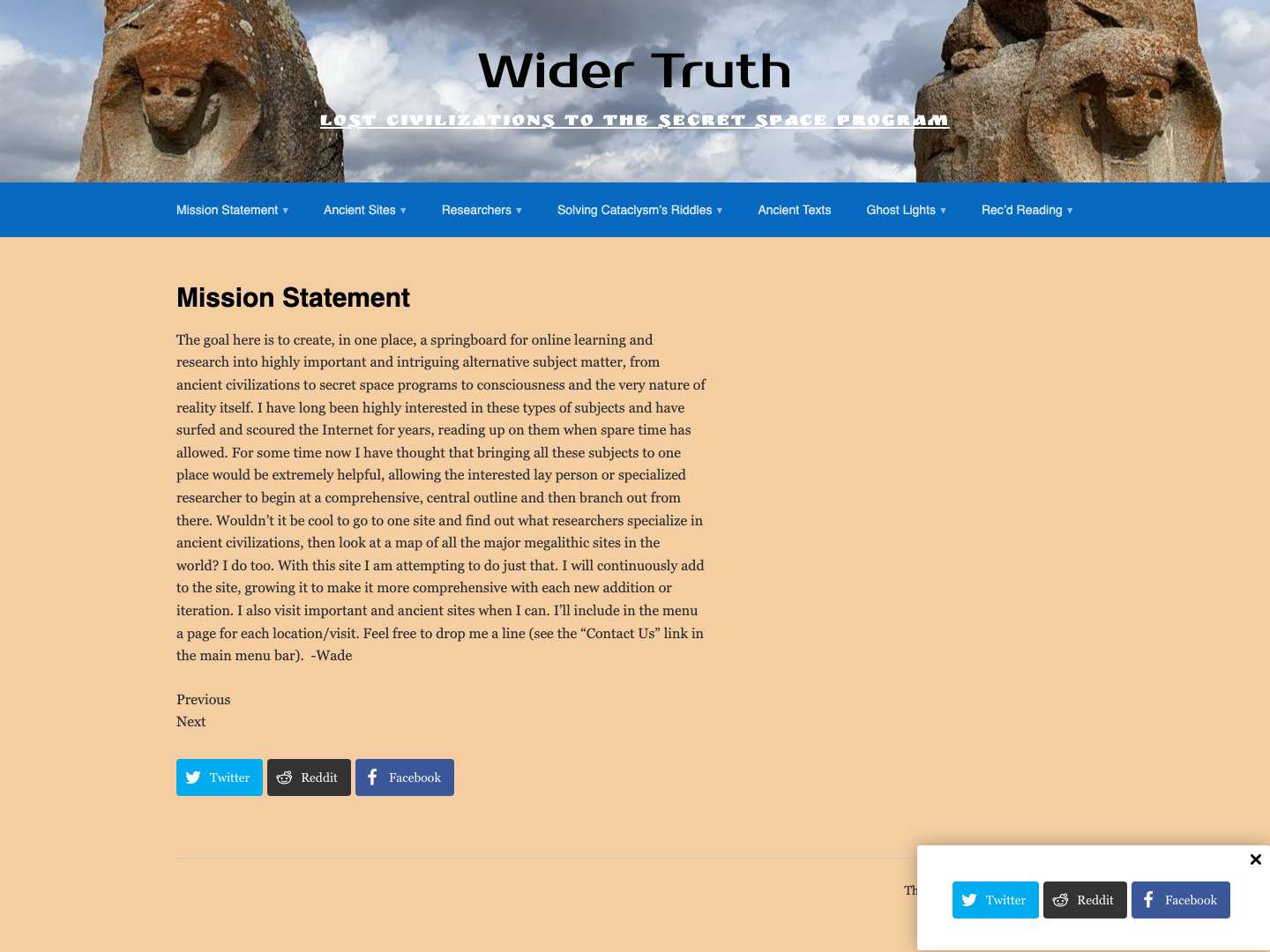 Mission Statement - Wider Truth - Full Screenshot