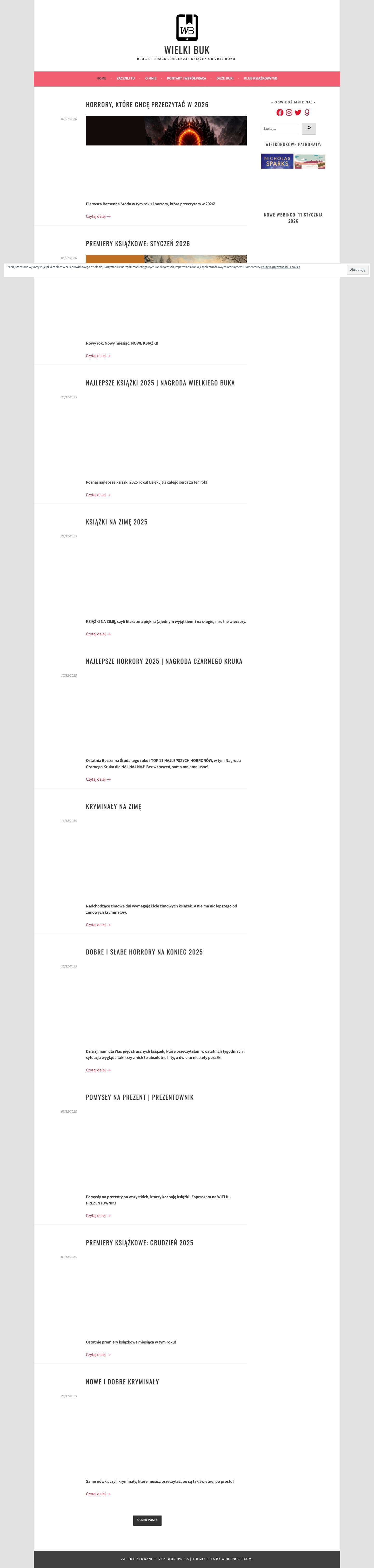 Wielki Buk – Blog literacki. Recenzje książek od 2012 roku. - Full Screenshot