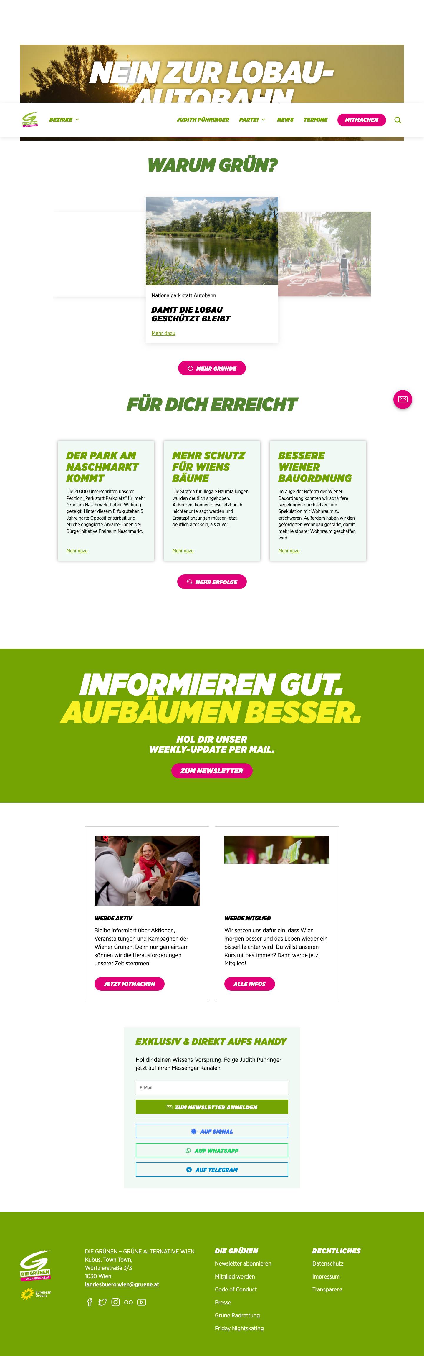 Die Grünen Wien - die klimasoziale Stadtpartei - Full Screenshot