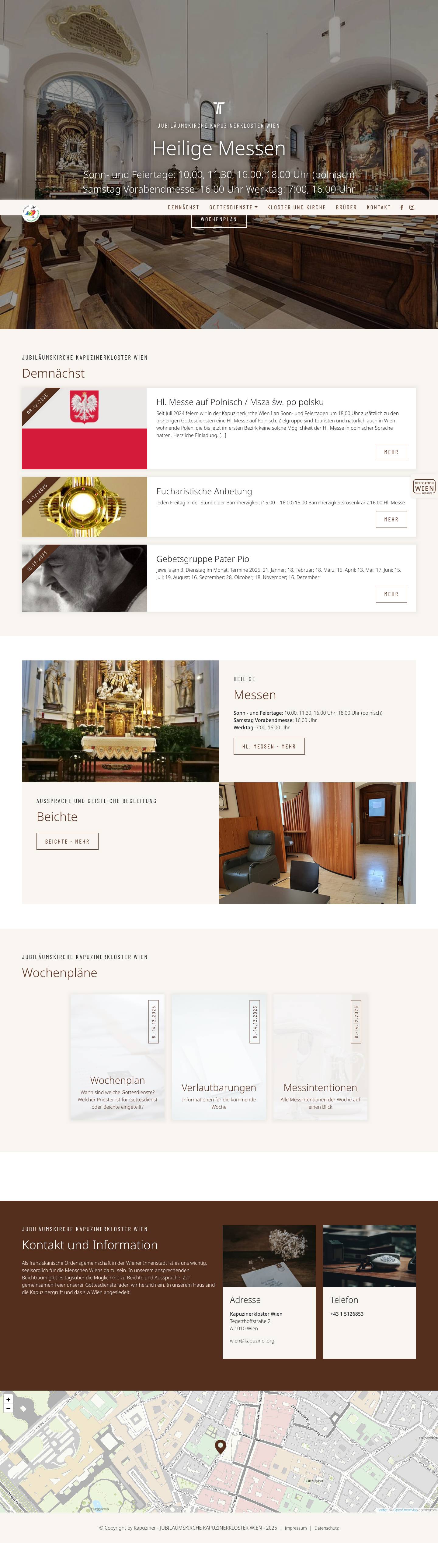 JUBILÄUMSKIRCHE KAPUZINERKLOSTER WIEN - Full Screenshot