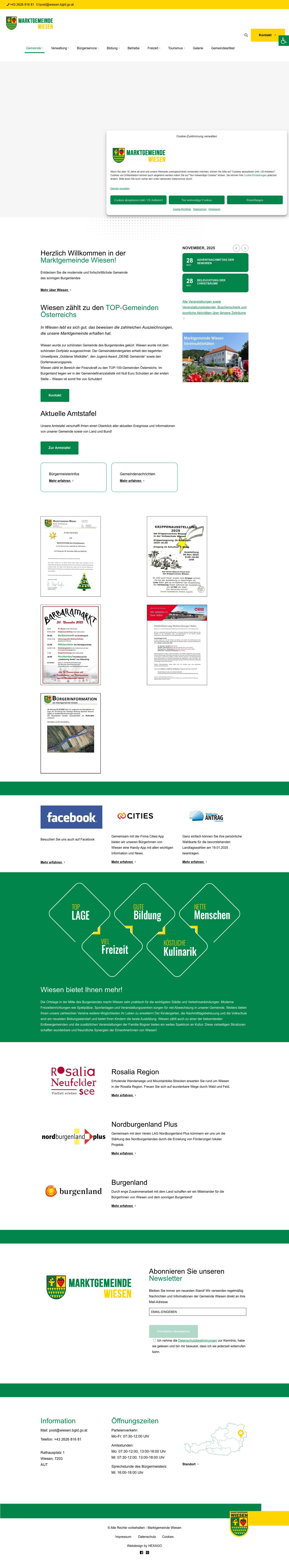 Marktgemeinde Wiesen – Wiesen bietet Ihnen mehr!BarrierefreiheitText vergrößernText verkleinernGraustufenHoher KontrastNegativer KontrastHeller HintergrundReset - Full Screenshot