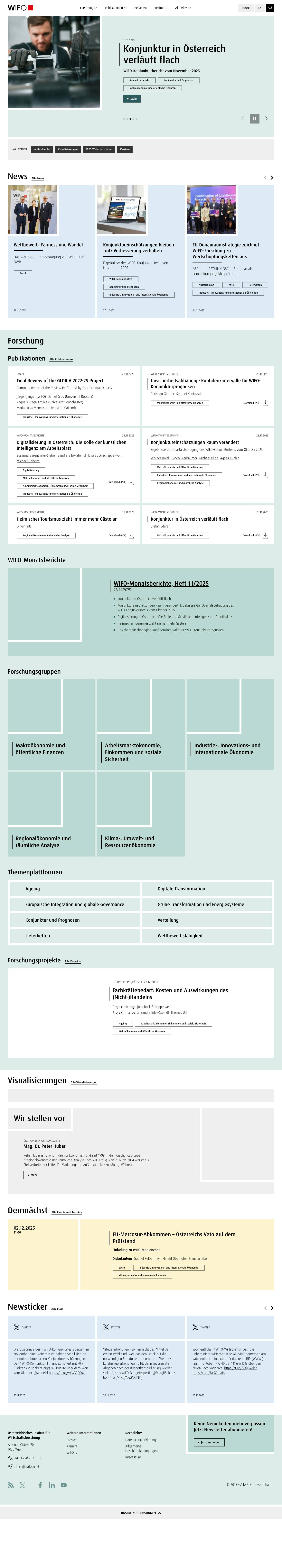 Startseite - WIFO - Full Screenshot