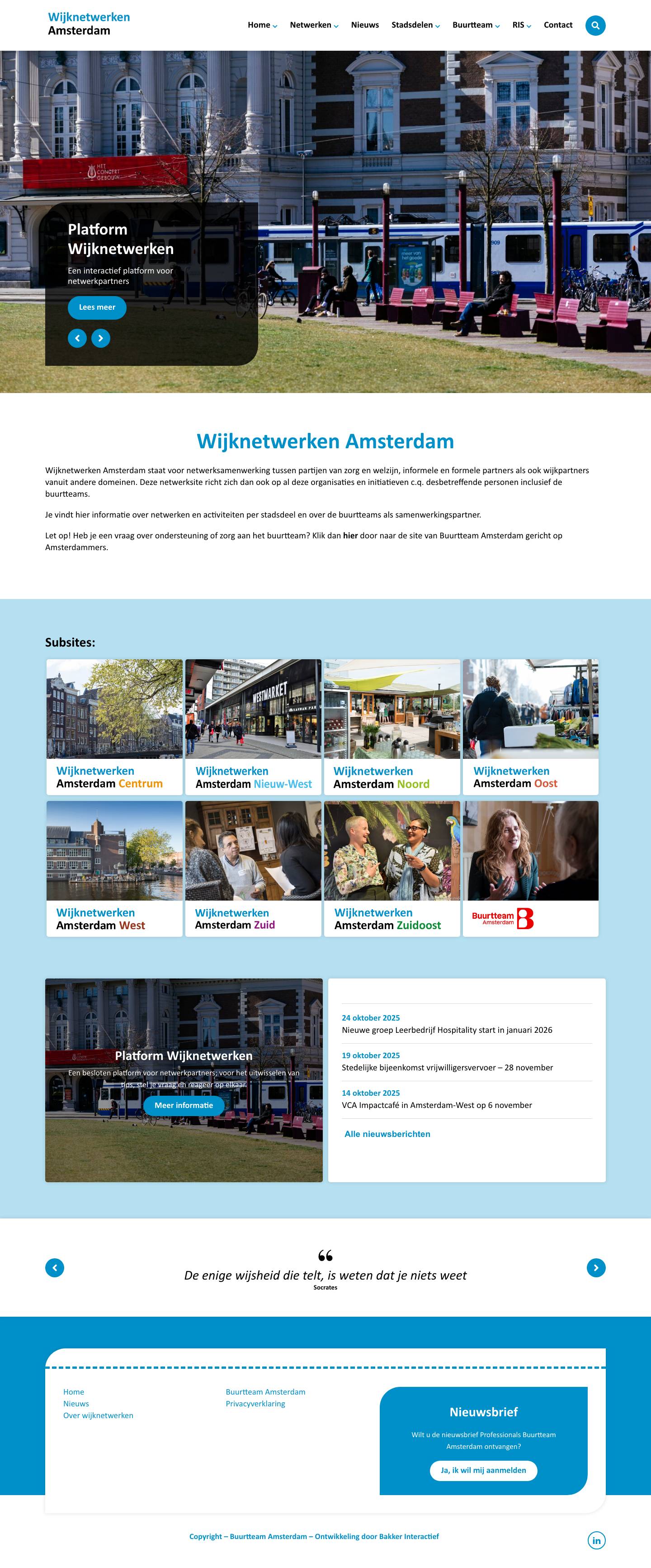 Wijknetwerken Amsterdam; Alle Informatie voor professionals bij elkaar - Full Screenshot