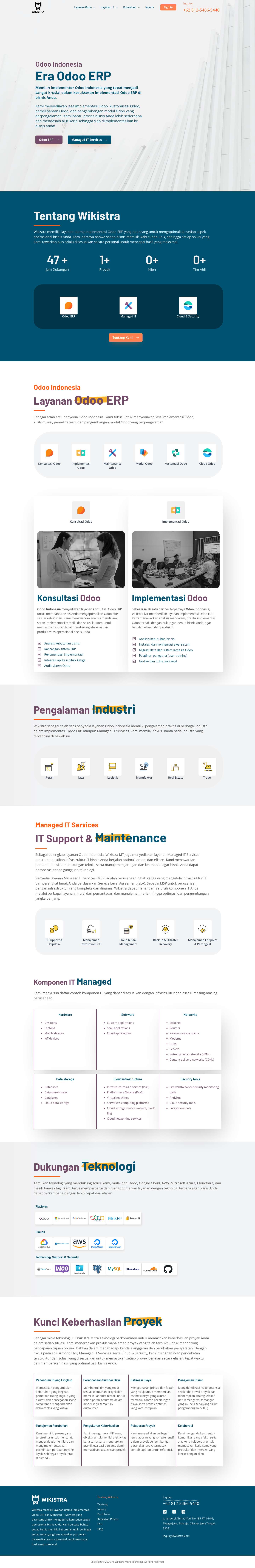 Odoo Indonesia & Managed IT Services - Wikistra - Full Screenshot