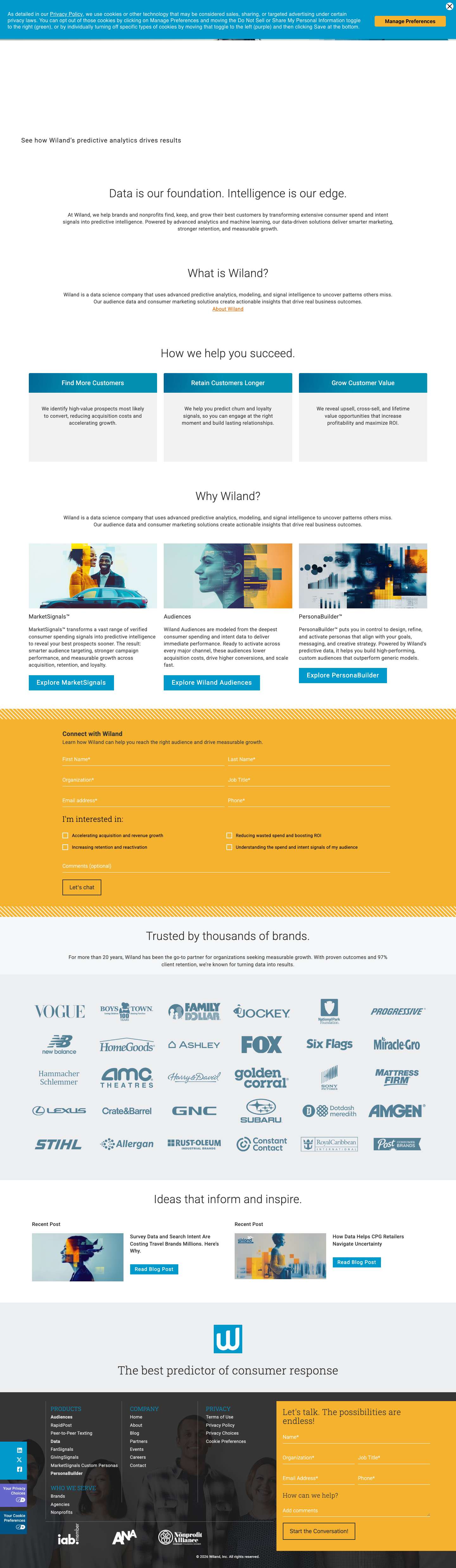 Marketing Audiences and Enhancement Data - Wiland - Full Screenshot