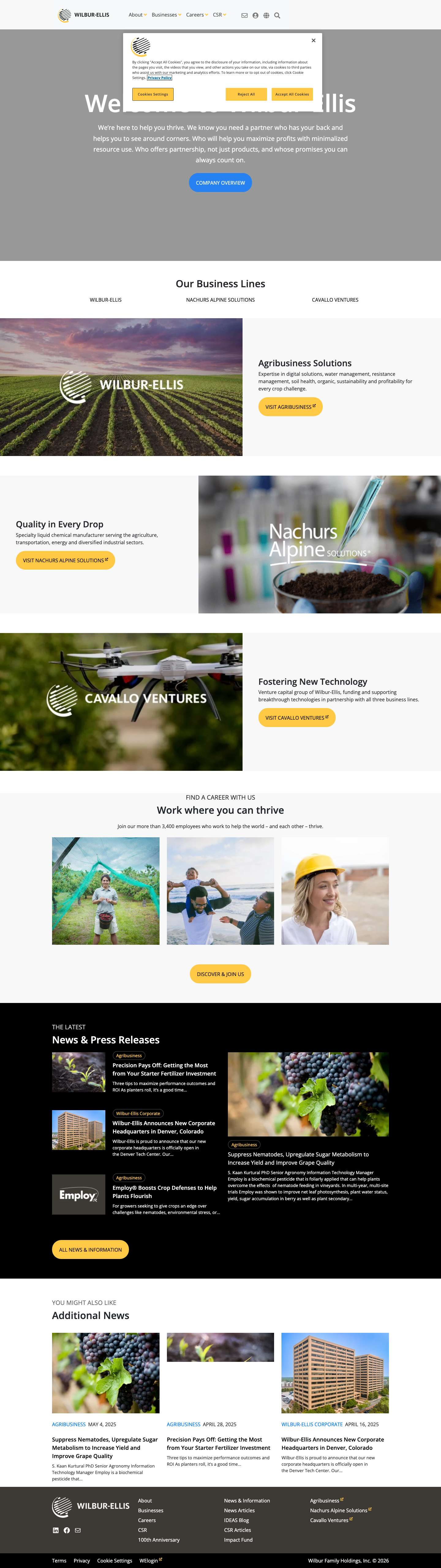 Wilbur-Ellis Corporate - Full Screenshot