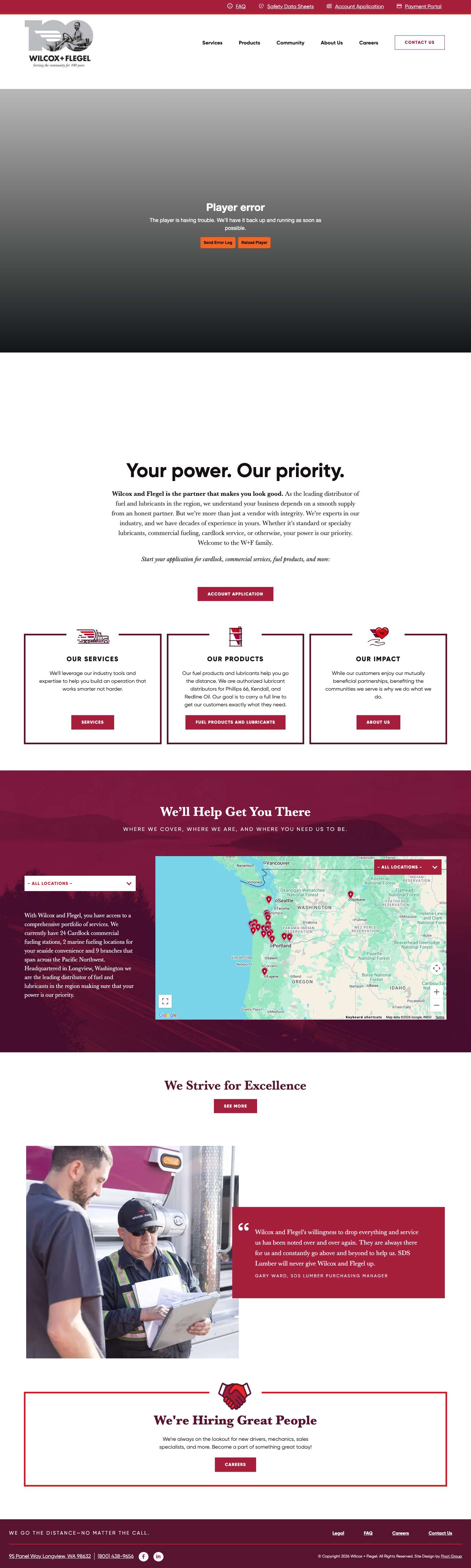 Wilcox + Flegel | Oil Company | Oregon and Washington - Full Screenshot