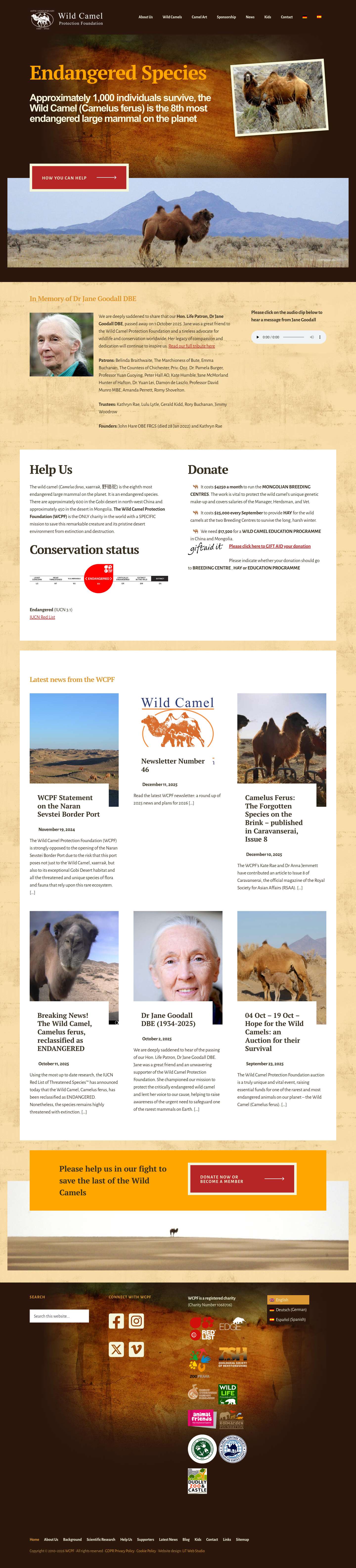 The Wild Camel Protection Foundation (WCPF) - Full Screenshot