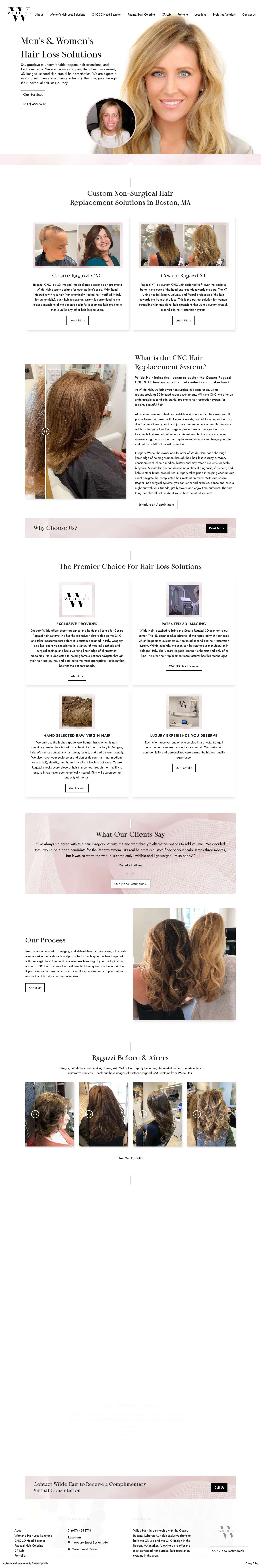 Non-Surgical Hair Replacement | Wilde Hair | Boston, MASuperpath - Full Screenshot