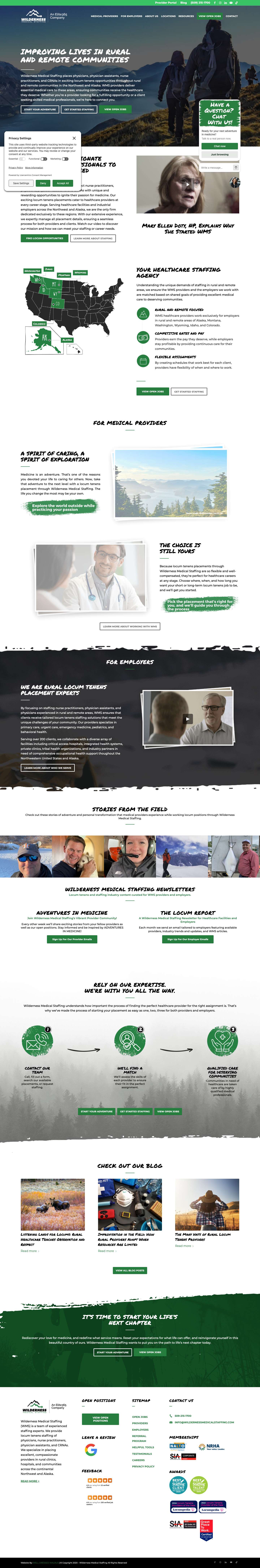 Homepage - Wilderness Medical StaffingScroll to top - Full Screenshot