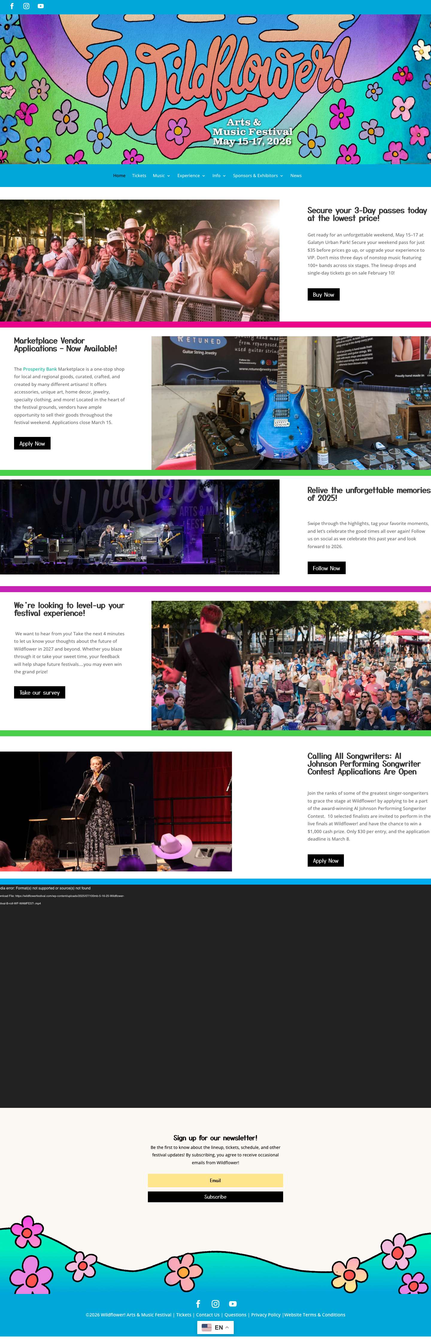 Wildflower! Arts & Music Festival | Get ready for a wild weekend! - Full Screenshot