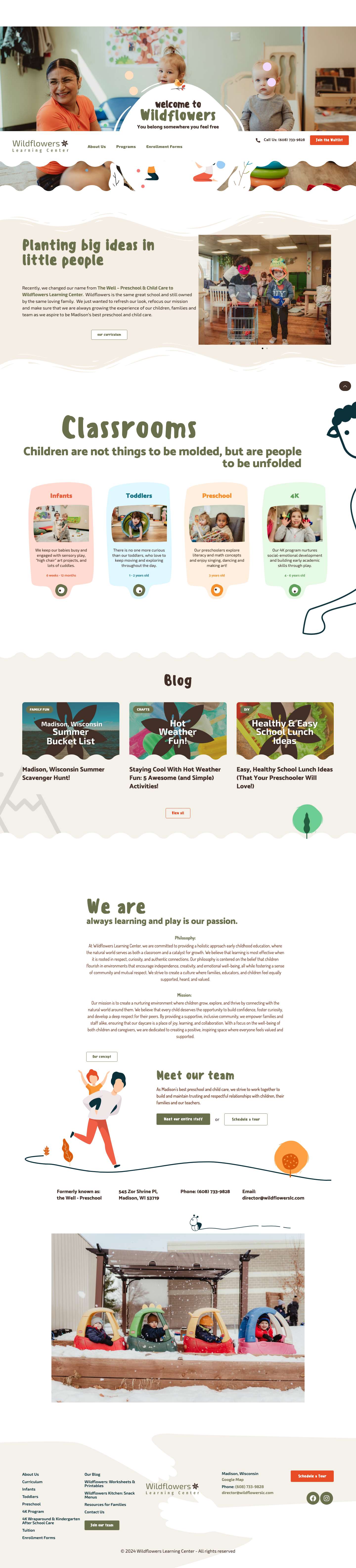 Madison's best preschool and childcare | Wildflowers - Full Screenshot